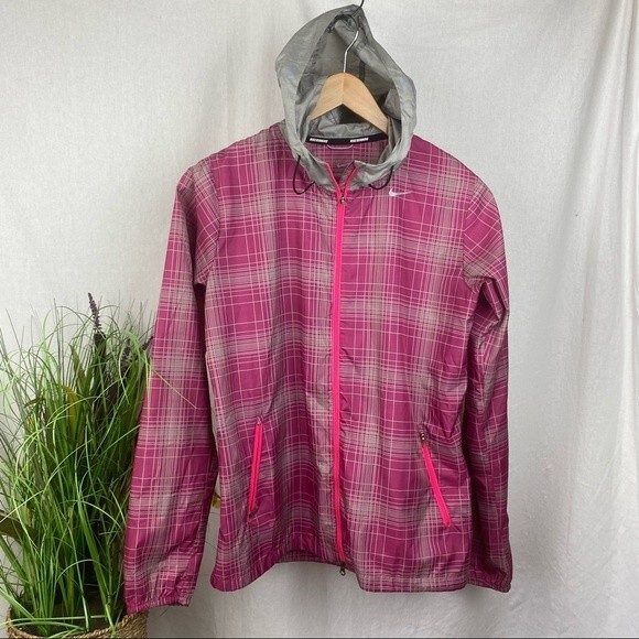 Nike Purple & Gray Phenom Vapor Graphic Print Zip Up Running Hoodie Jacket S - Picture 1 of 4